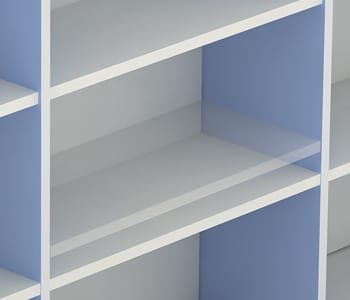 Shelf is movable and can adjust height according to the size of books.