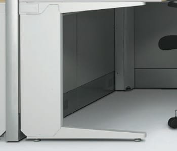 Can be easily assembled to the work surface and minimizes useless space thus preventing tripping.