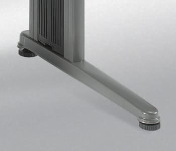 Unnecessary space is removed from the side sheet and the height of the desk can be easily adjusted with height-adjusting bolts.