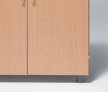 Adjust in the bottom of the cabinet enables horizontal adjustment.