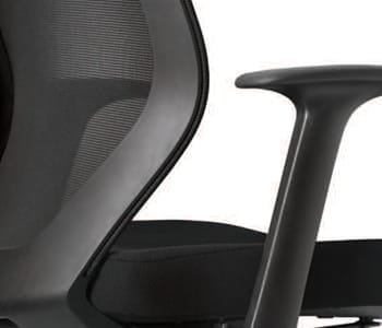 Softly curved Backrest and armrest express sophisticated design, and ergonomically designed mesh Backrest comfortably supports body.