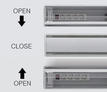 The Freestanding type uses a convenient bidirectional opening type inner-mounted control box and provides sockets, LAN cables and HDMI ports, realizing a perfect multimedia environment.