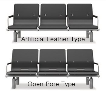 Backrest and seating pad finished with artificial leather and sponge or finished with high-quality plywood. Users can choose one from the artificial leather type and the black open pore type.