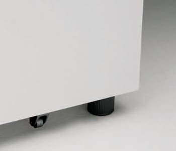 Can easily adjust horizontally with the horizontal adjust on the bottom.