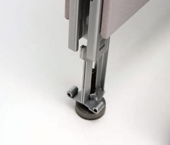 Since it is available to let wires pass through the bottom of the panel, a large amount of lines can be simply organized. Also, level is adjustable.