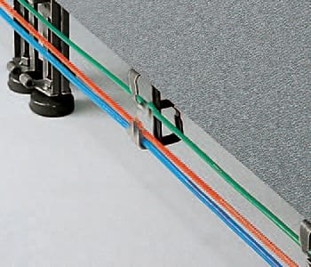 Wires can pass though the bottom of the panel and numerous lines can be easily installed and organized.