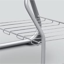 It applies a wire shelf at the bottom of a chair for convenient keeping of textbooks and notebooks.