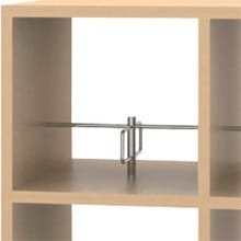 Used steel frame in the shelf center to prevent books from collapsing when using both sides.
